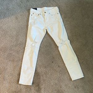 White Abercrombie and fitch ripped jeans